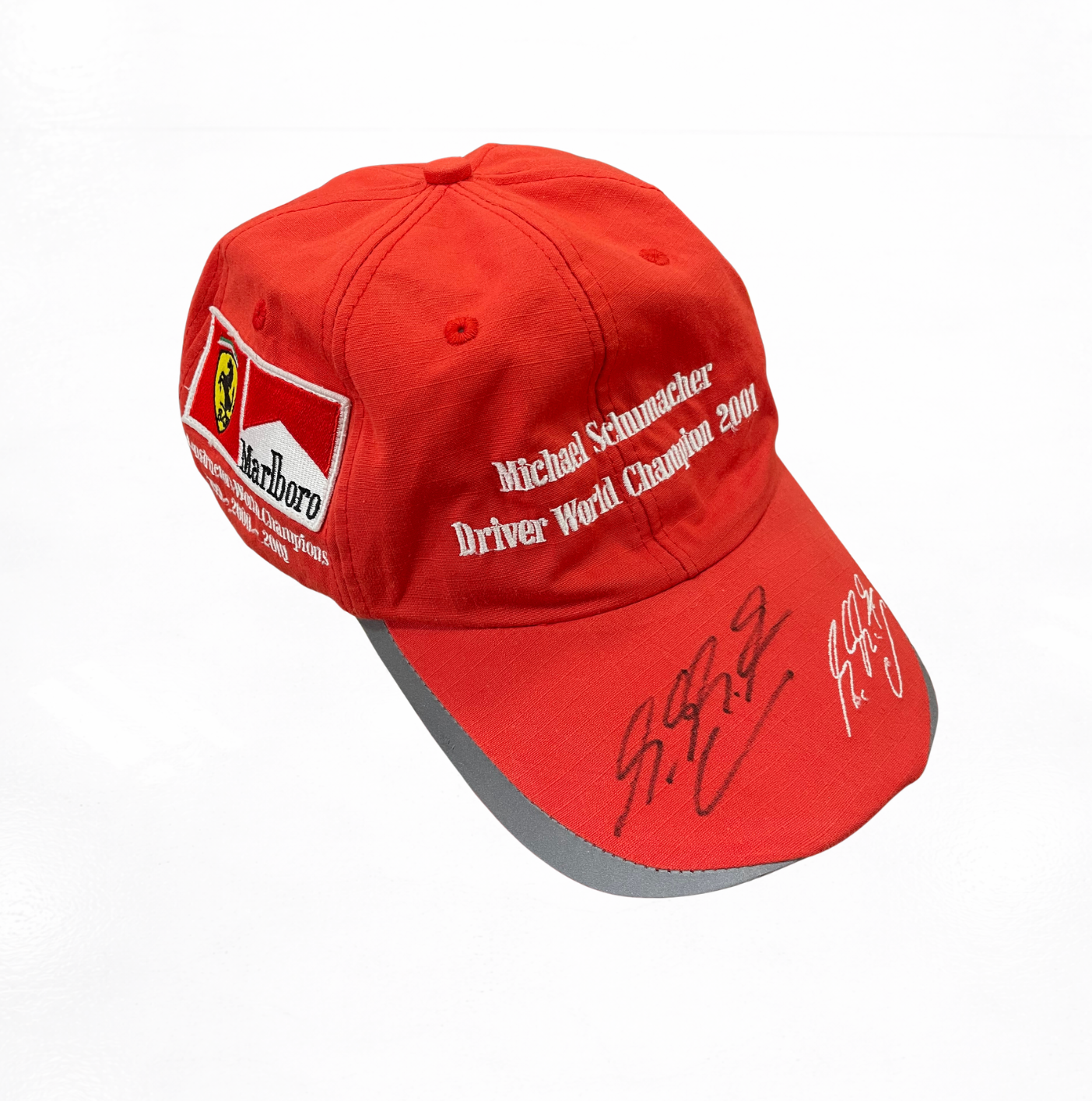 Ferrari Marlboro Cap – Michael Schumacher & Rubens Barrichello – 2001 Season – Dual Signed