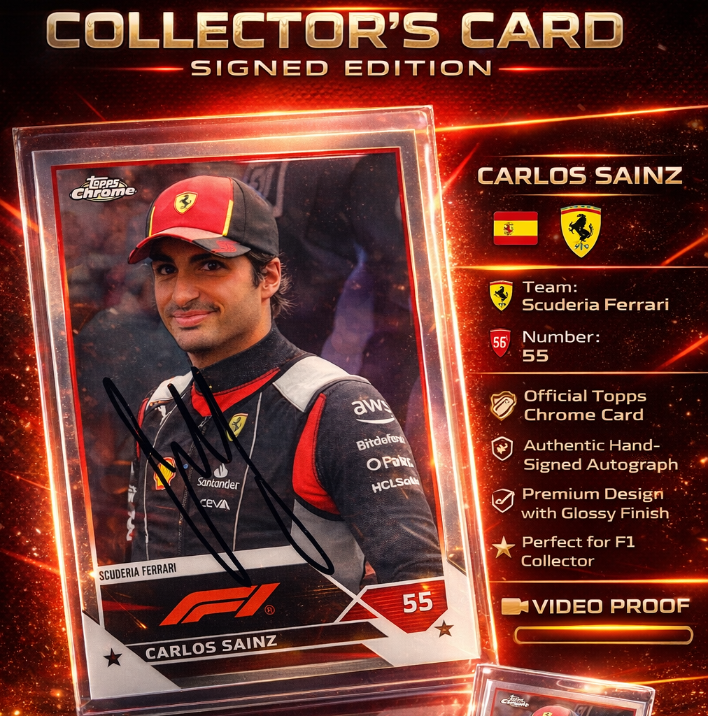 Topps Chrome Card – Signed by Carlos Sainz