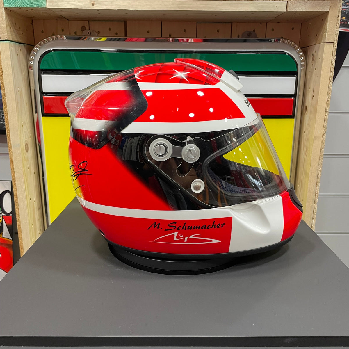 1:1 Michael Schumacher - Schuberth Replica Helmet - Ferrari 2002 - Signed