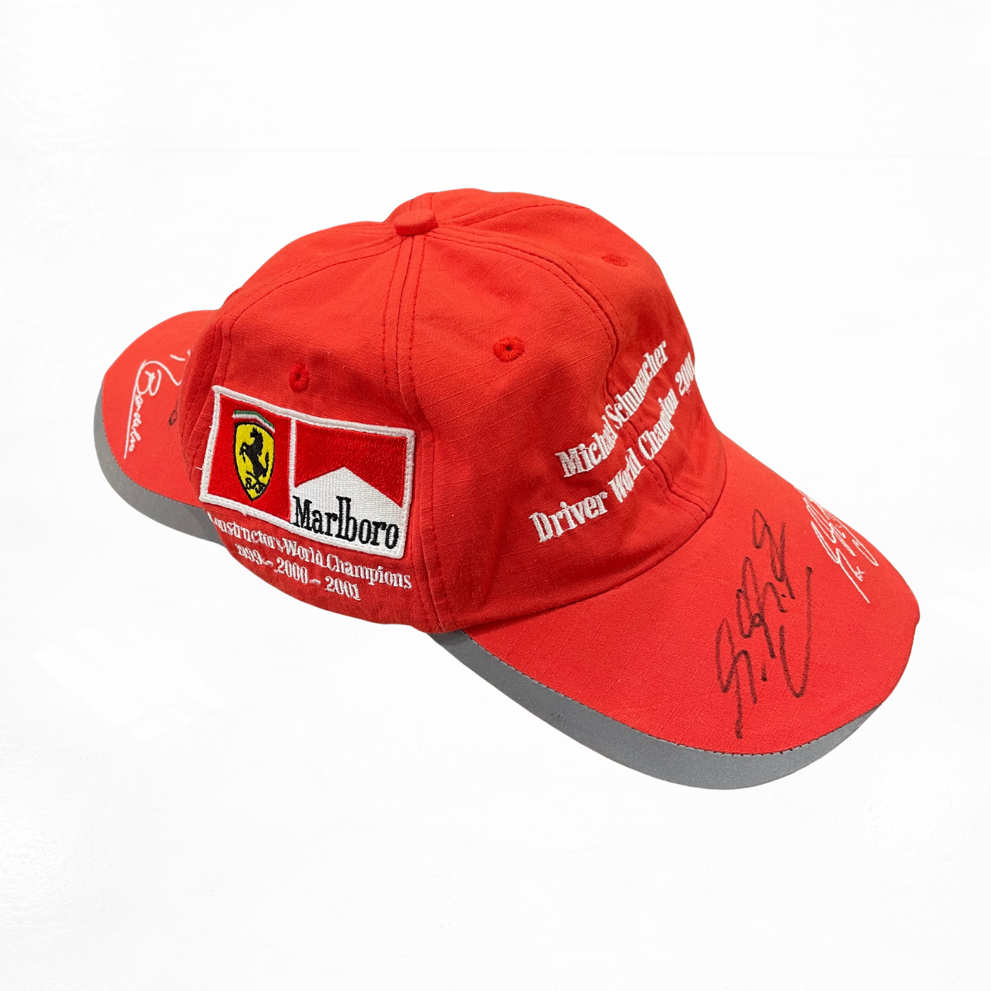 Ferrari Marlboro Cap – Michael Schumacher & Rubens Barrichello – 2001 Season – Dual Signed