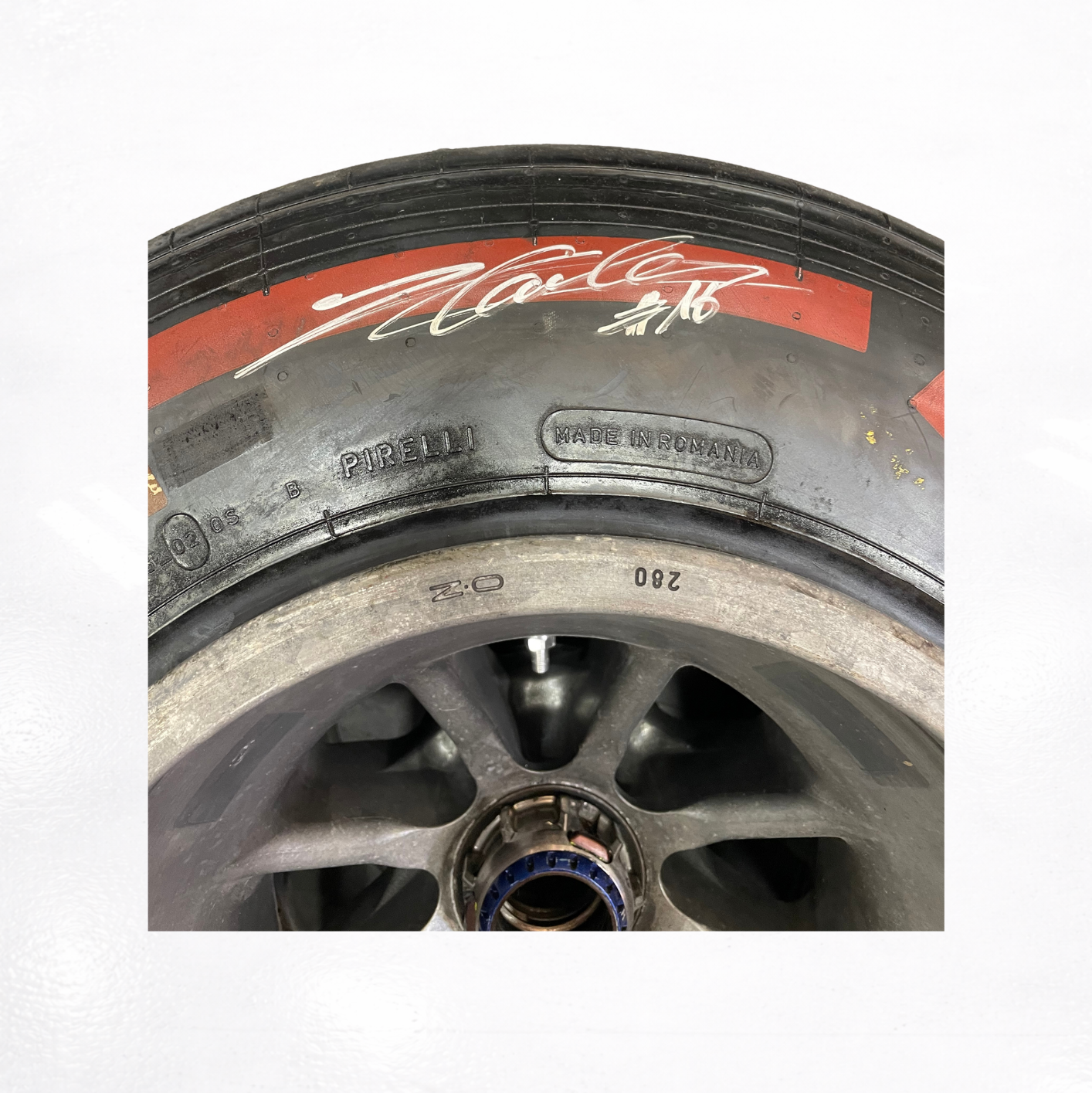 Ferrari 2021 Rear Wheel Signed by Charles Leclerc 1of2