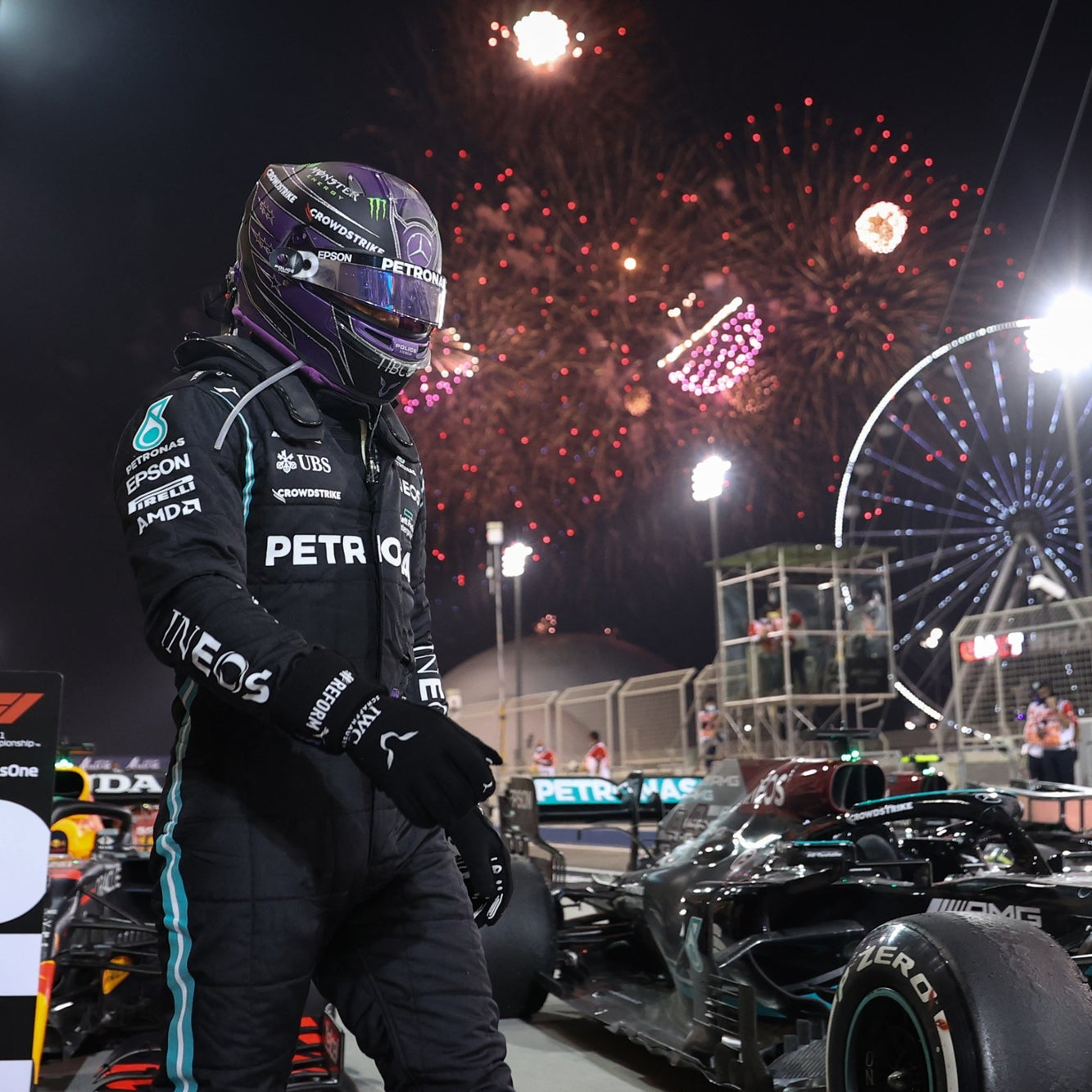 Lewis Hamilton's Mercedes 2021 Gloves Used in Race