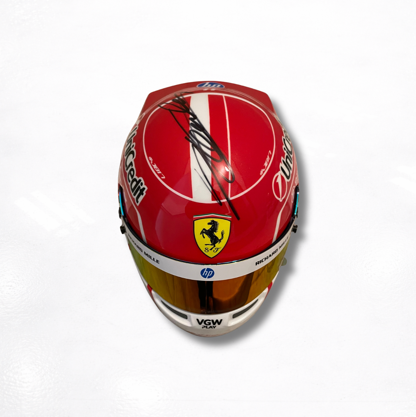 1/2 Charles Leclerc Ferrari 2025 Helmet Signed