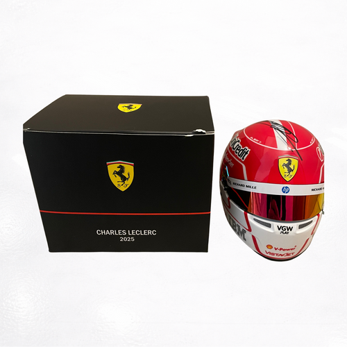 1/2 Charles Leclerc Ferrari 2025 Helmet Signed