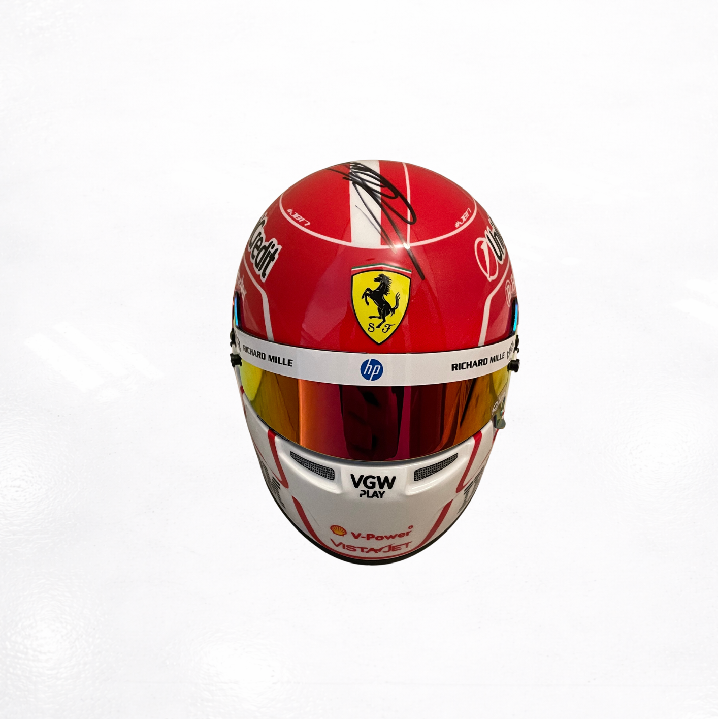 1/2 Charles Leclerc Ferrari 2025 Helmet Signed