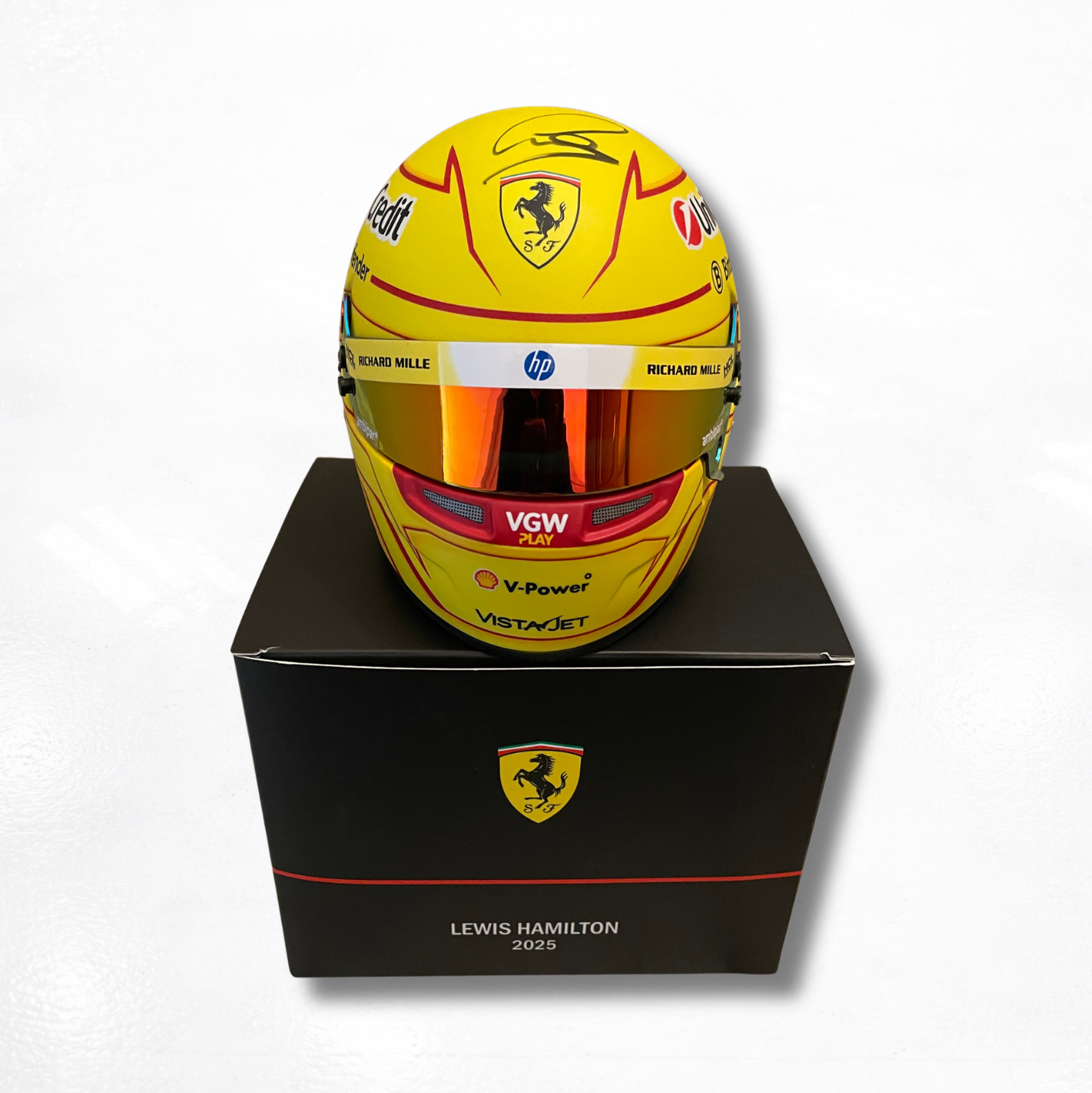 1/2 Lewis Hamilton Ferrari 2025 Helmet Signed