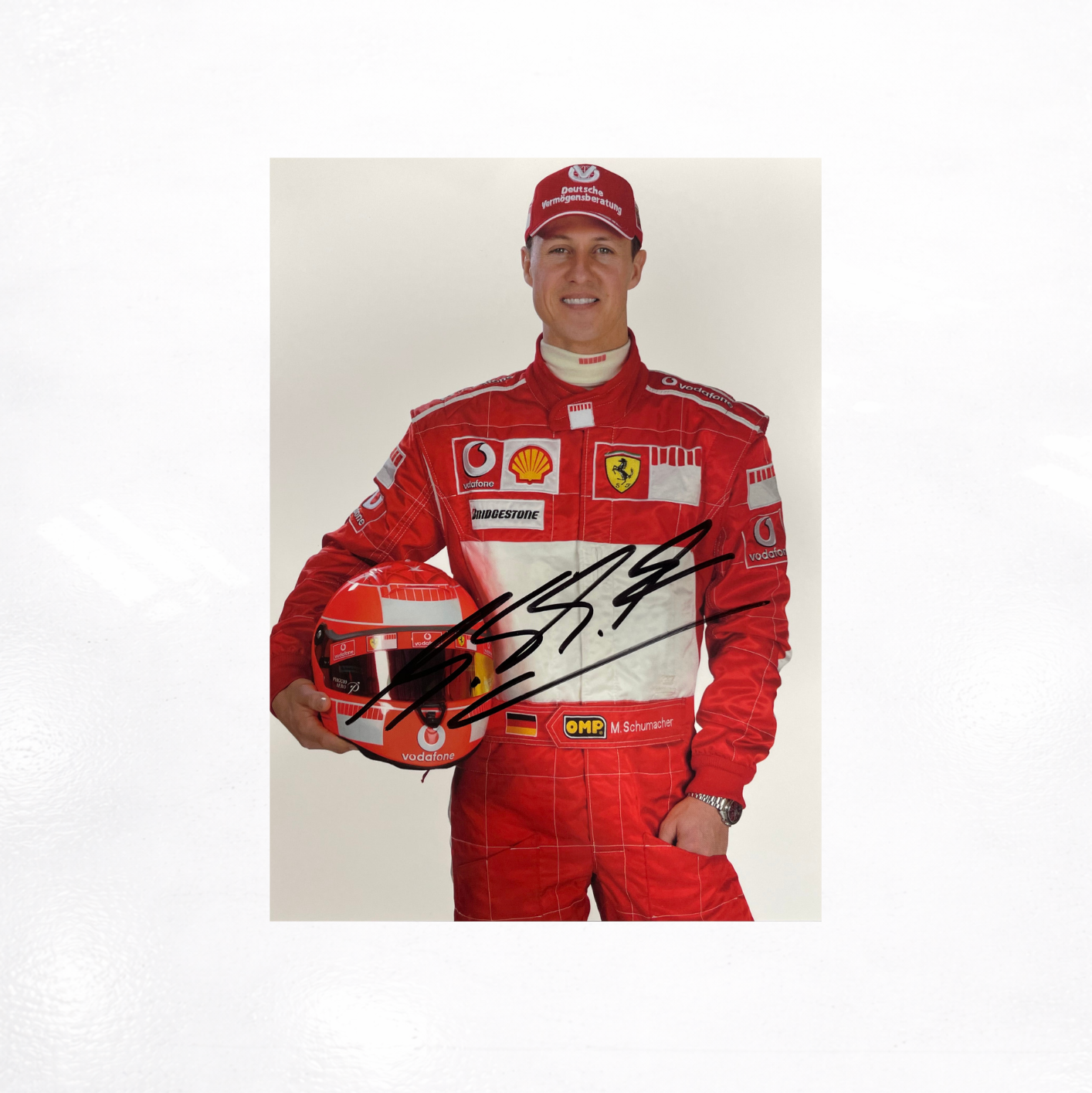 Michael Schumacher Ferrari Fancard Signed