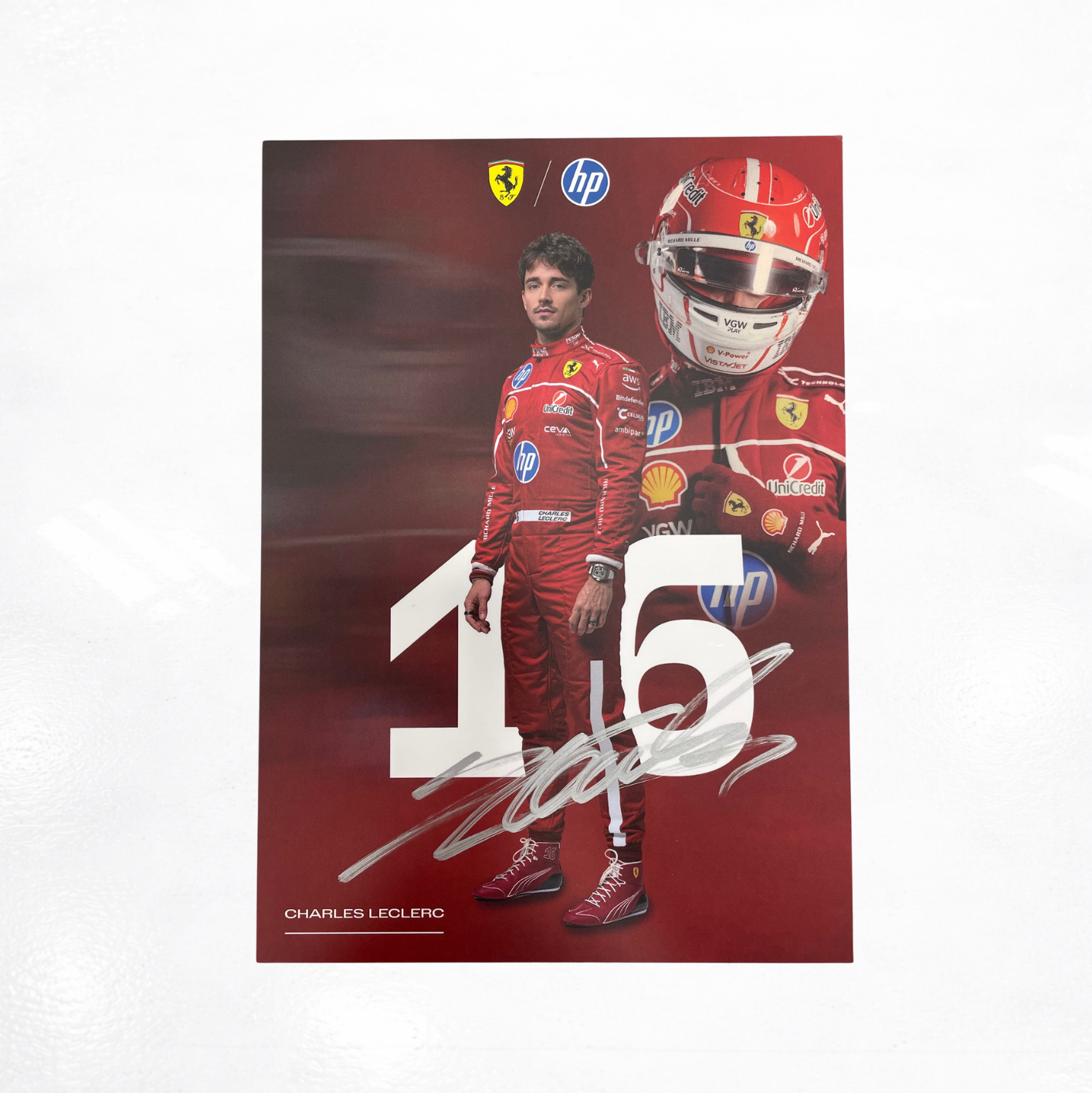Charles Leclerc Ferrari Fancard 2025 Signed