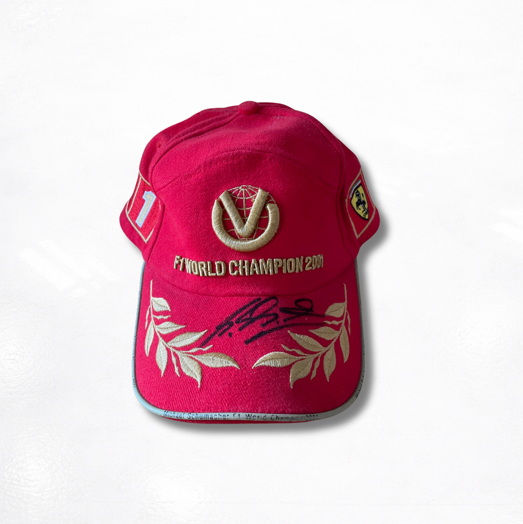 Michael Schumacher's Cap Signed - Ferrari 2001