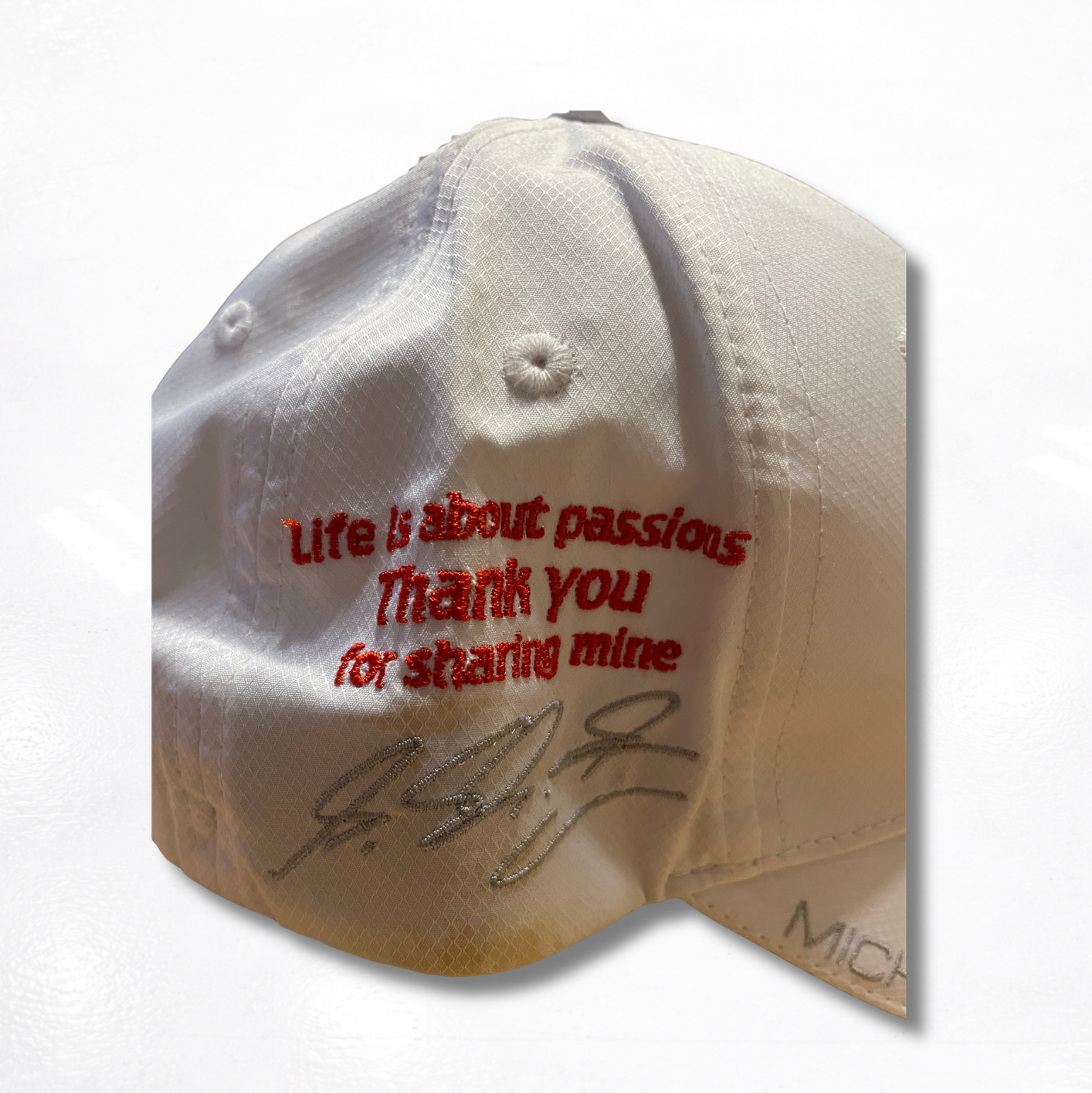 Michael Schumacher's Personal Cap - Mercedes 2012 "Thank You GoodBye Michael" - Signed
