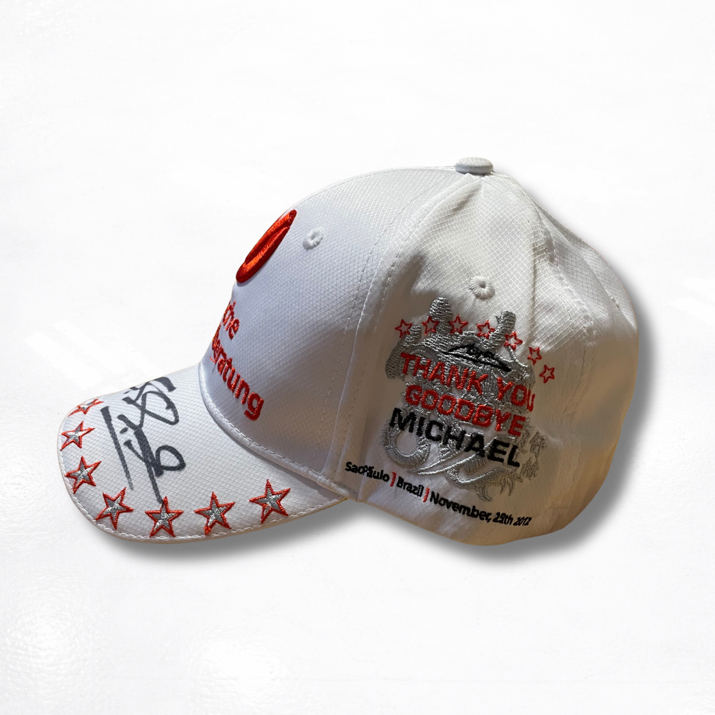 Michael Schumacher's Personal Cap - Mercedes 2012 "Thank You GoodBye Michael" - Signed